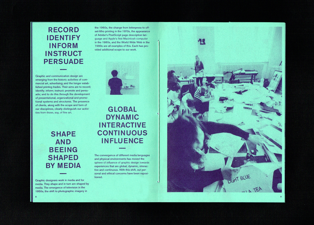 Central Saint Martins, Various booklets