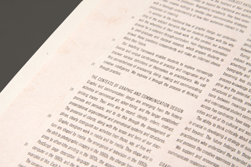 Central Saint Martins, Various booklets